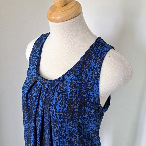 Anne Klein | Blue & black pattern women's tank top - Picture 4 of 10